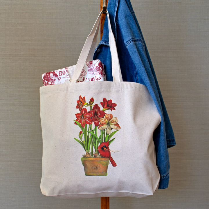 Cardinal & Amaryllis Tote Bag