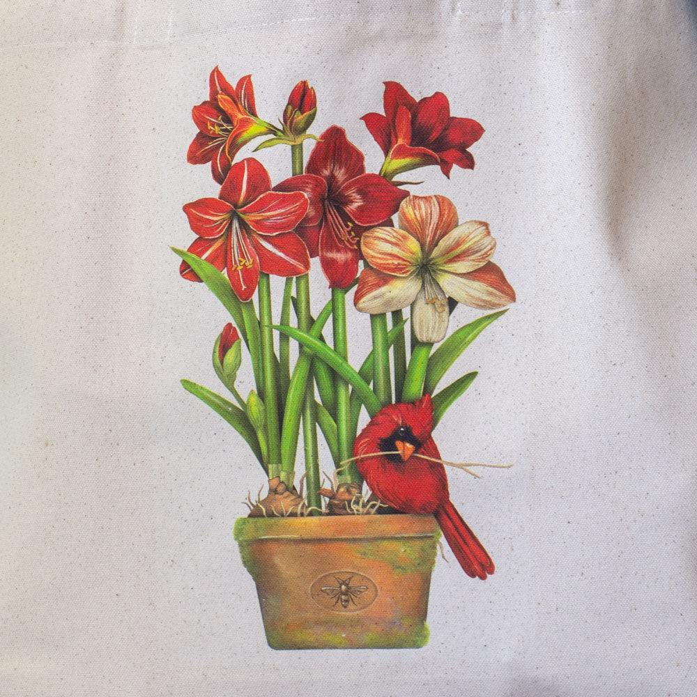 Cardinal & Amaryllis Tote Bag