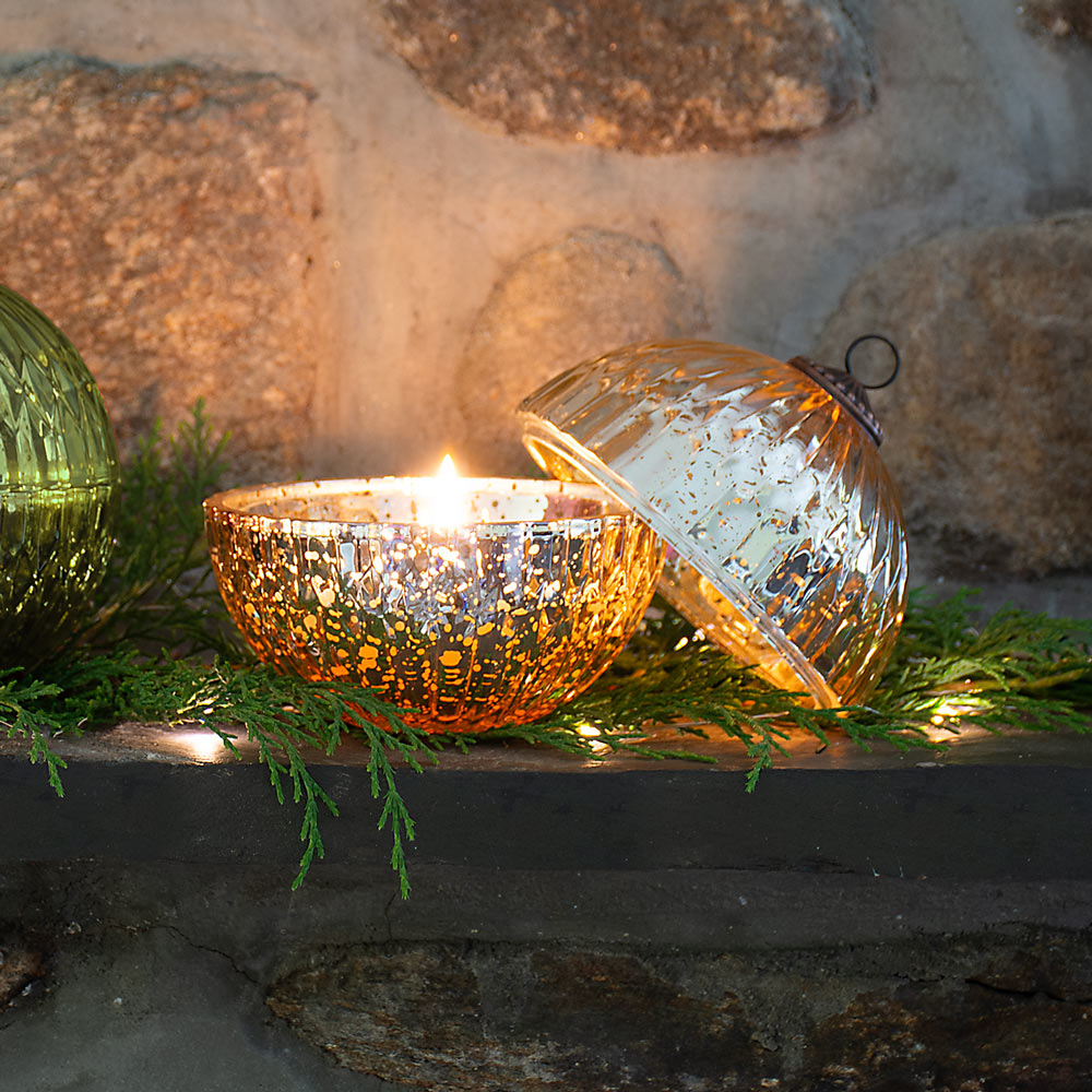 Mercury Glass Ornament Candles