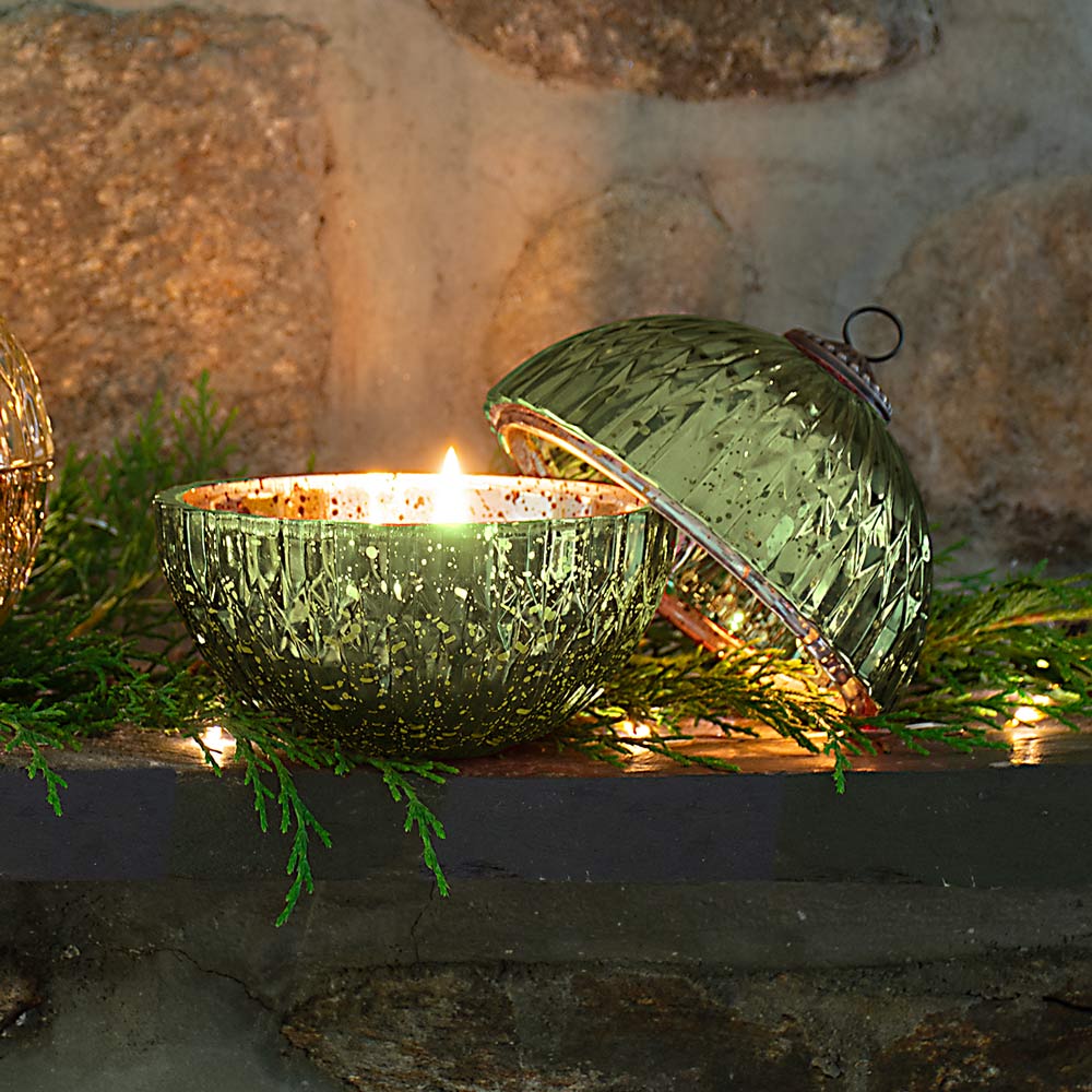 Mercury Glass Ornament Candles