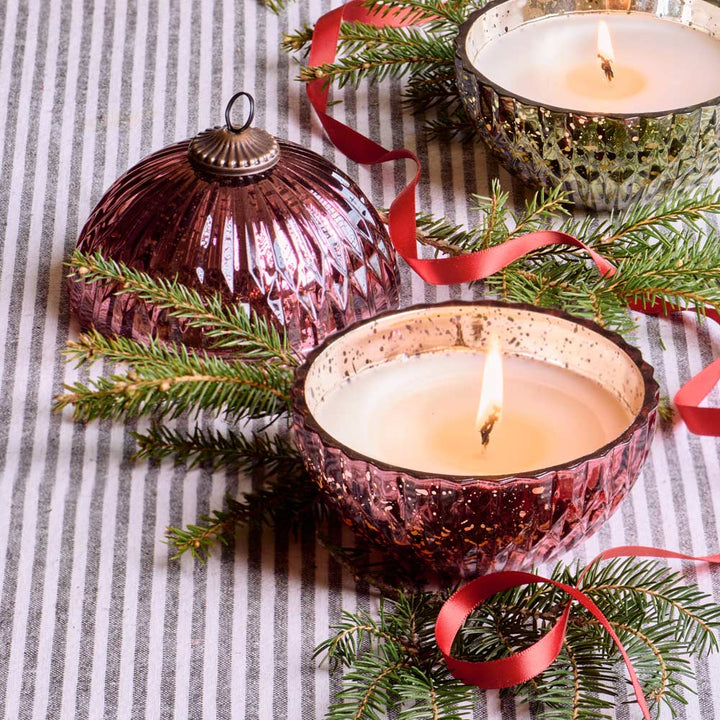 Mercury Glass Ornament Candles