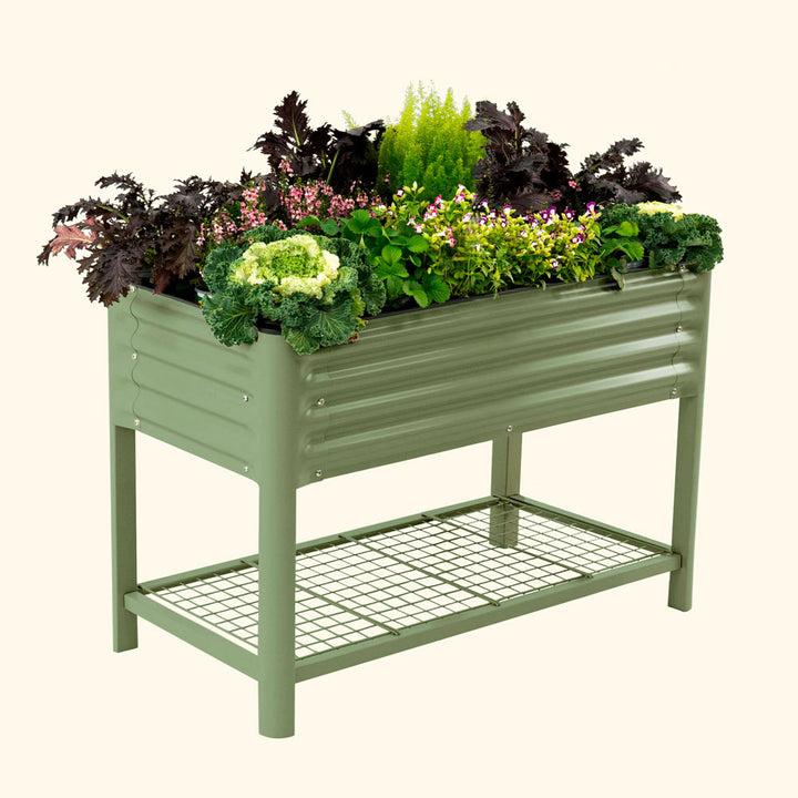 V-Series Elevated Garden Bed, Olive Green