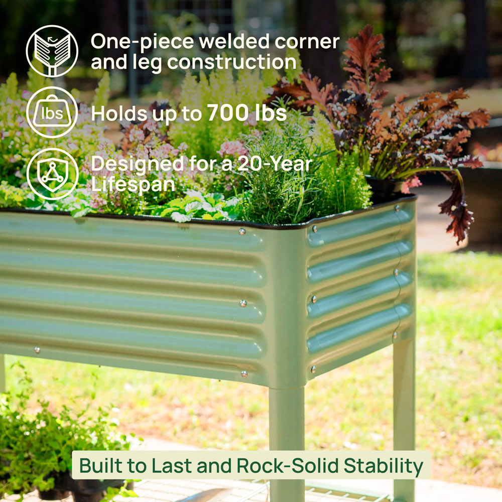 V-Series Elevated Garden Bed, Olive Green