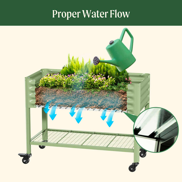 V-Series Elevated Garden Bed, Olive Green