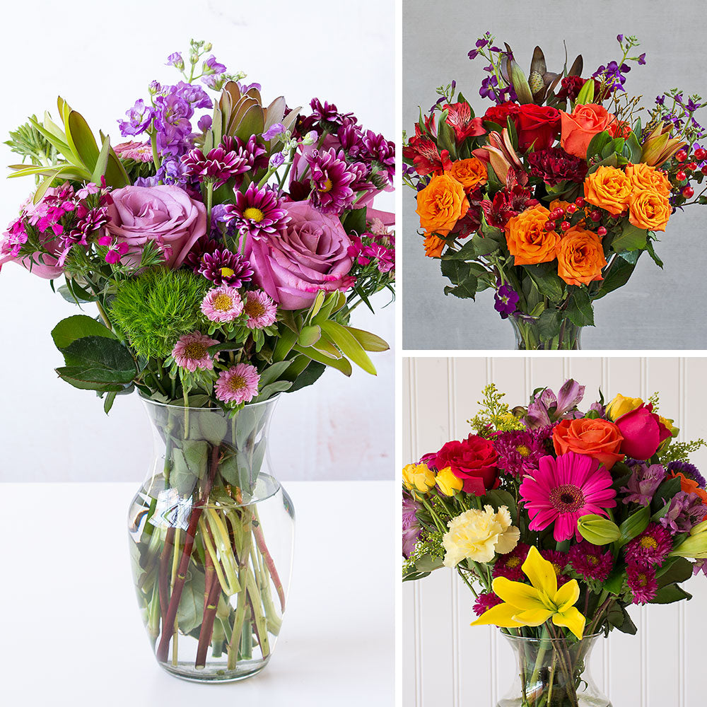 Months of Colorful Mixed Flower Bouquets