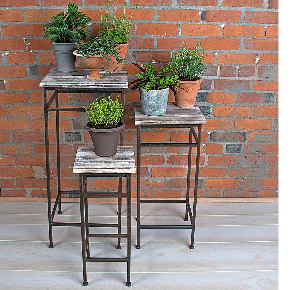 Plant Stand Trio White Flower Farm