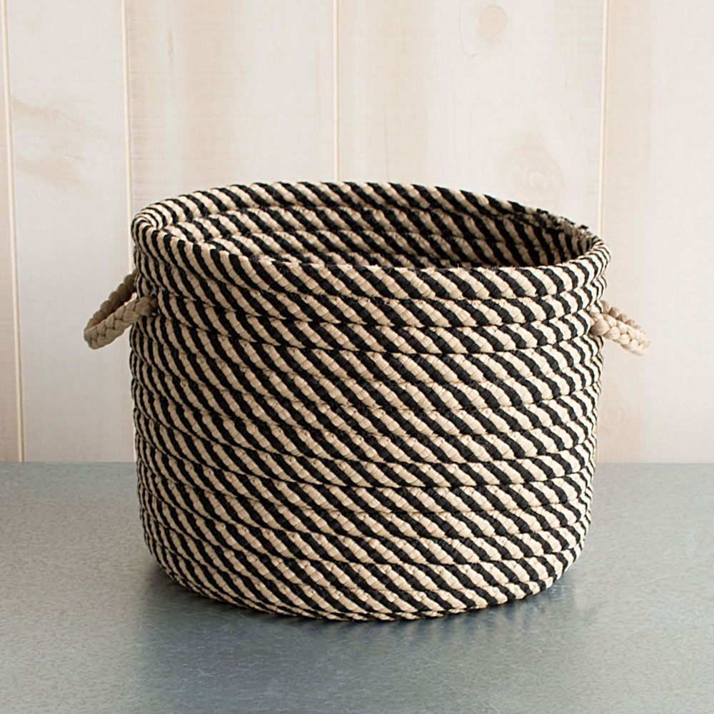 Black & Tan Rope Basket White Flower Farm