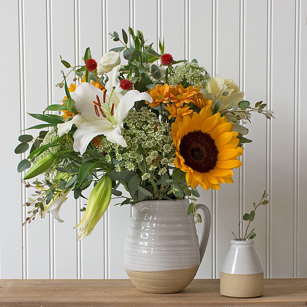 Farmhouse Pottery Farmer's Pitcher White Flower Farm
