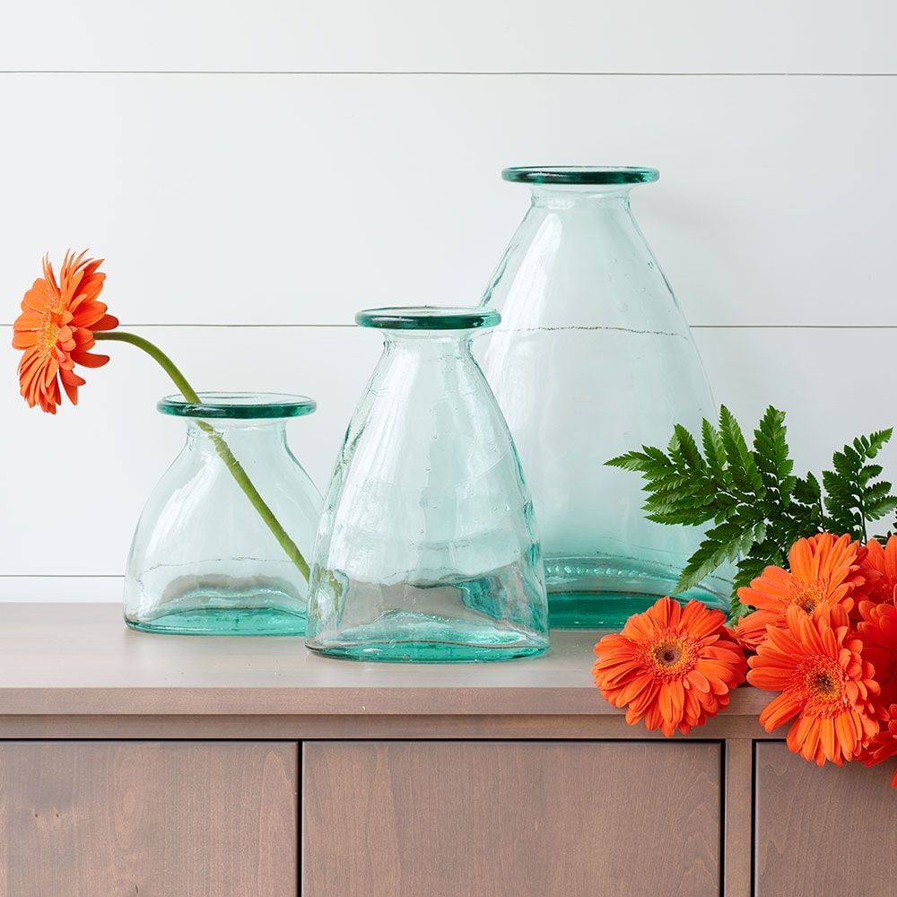 Decorative Recycled Glass Vases White Flower Farm