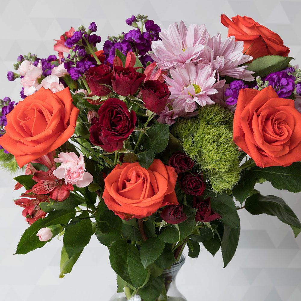 Burst of Happiness Bouquet with Vase White Flower Farm