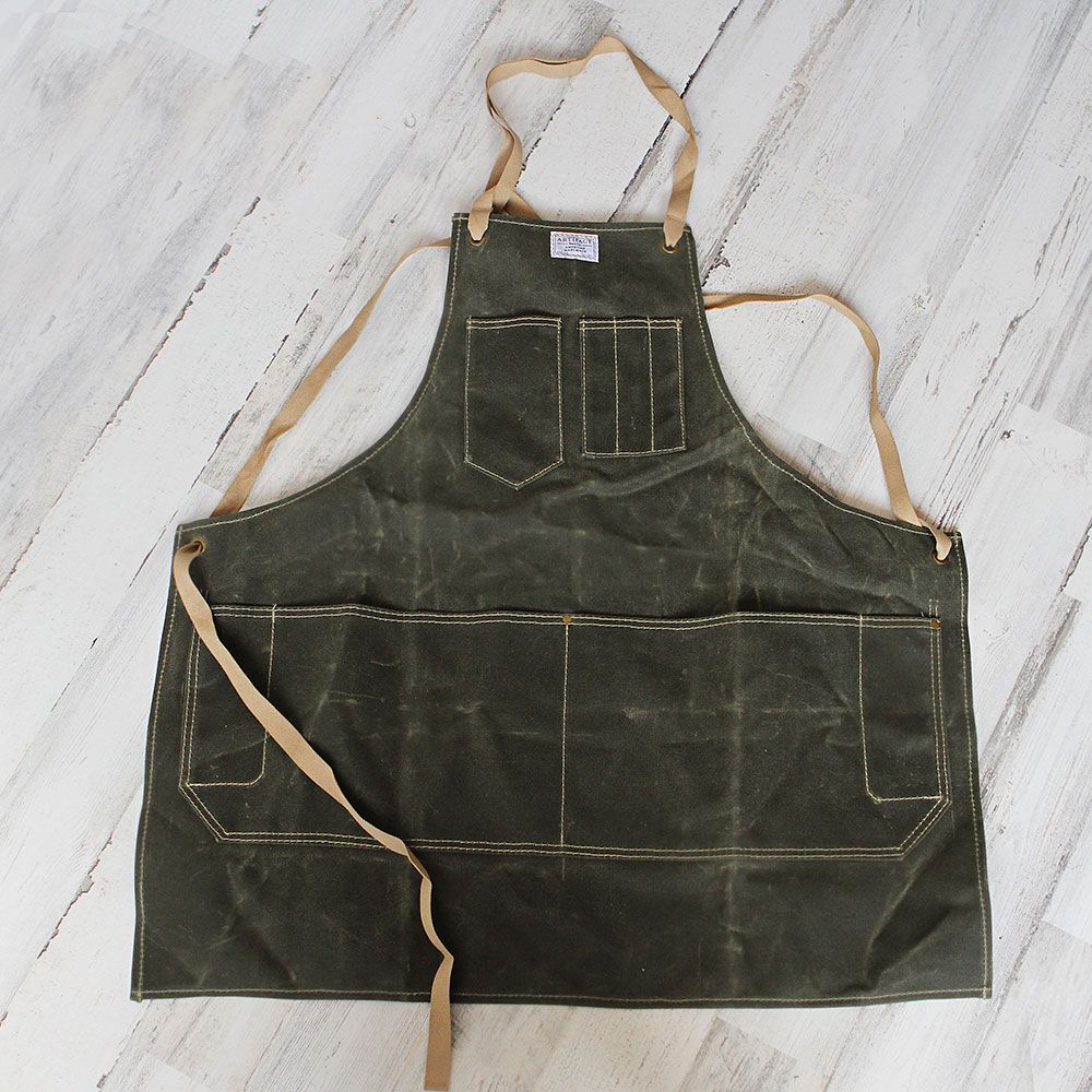 WaterResistant Waxed Denim Apron White Flower Farm