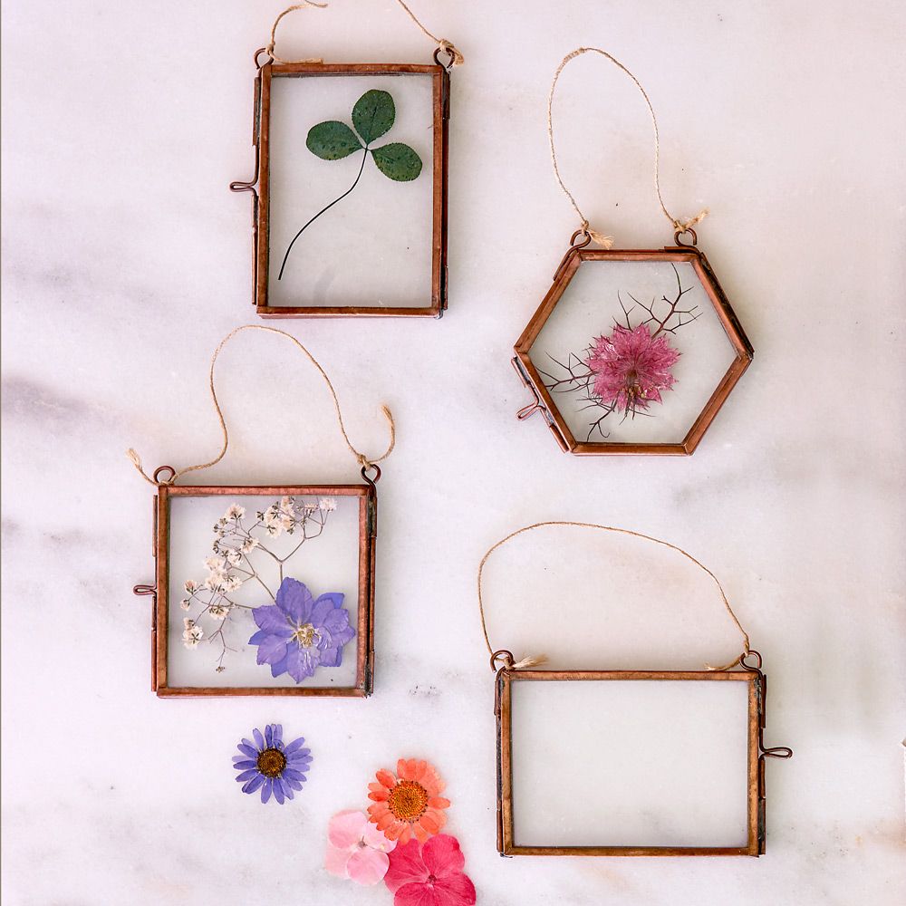 Flower Press Ornaments - set of 4