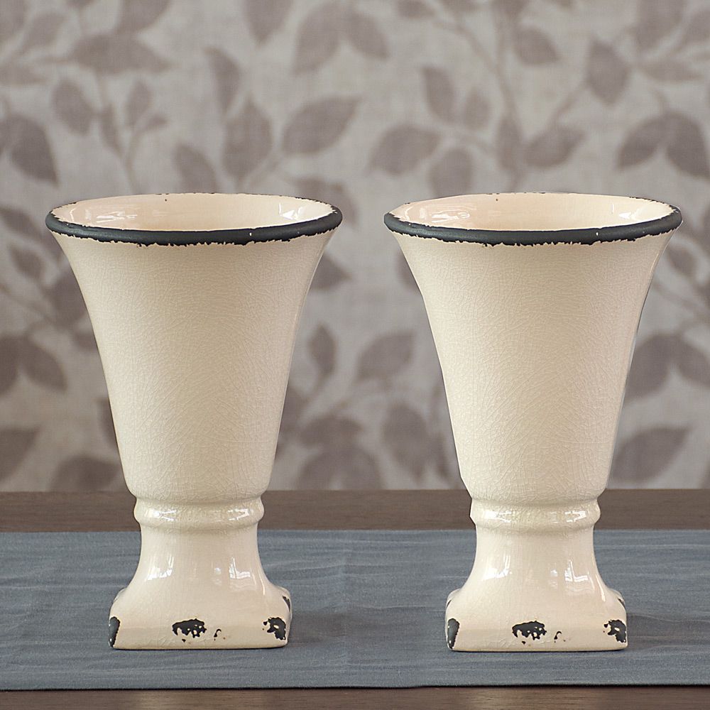 Ivory Urn Vase Duo White Flower Farm