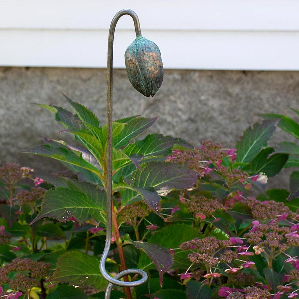 Poppy Bud Garden Stake
