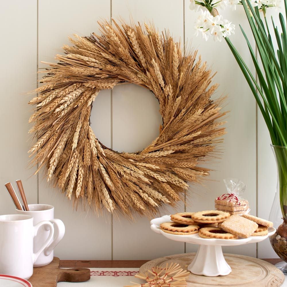 Timeless Wheat Wreath White Flower Farm