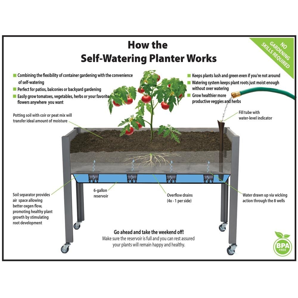 self watering vegetable planter boxes