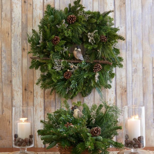 Chickadee Holiday Wreath and Centerpiece | White Flower Farm