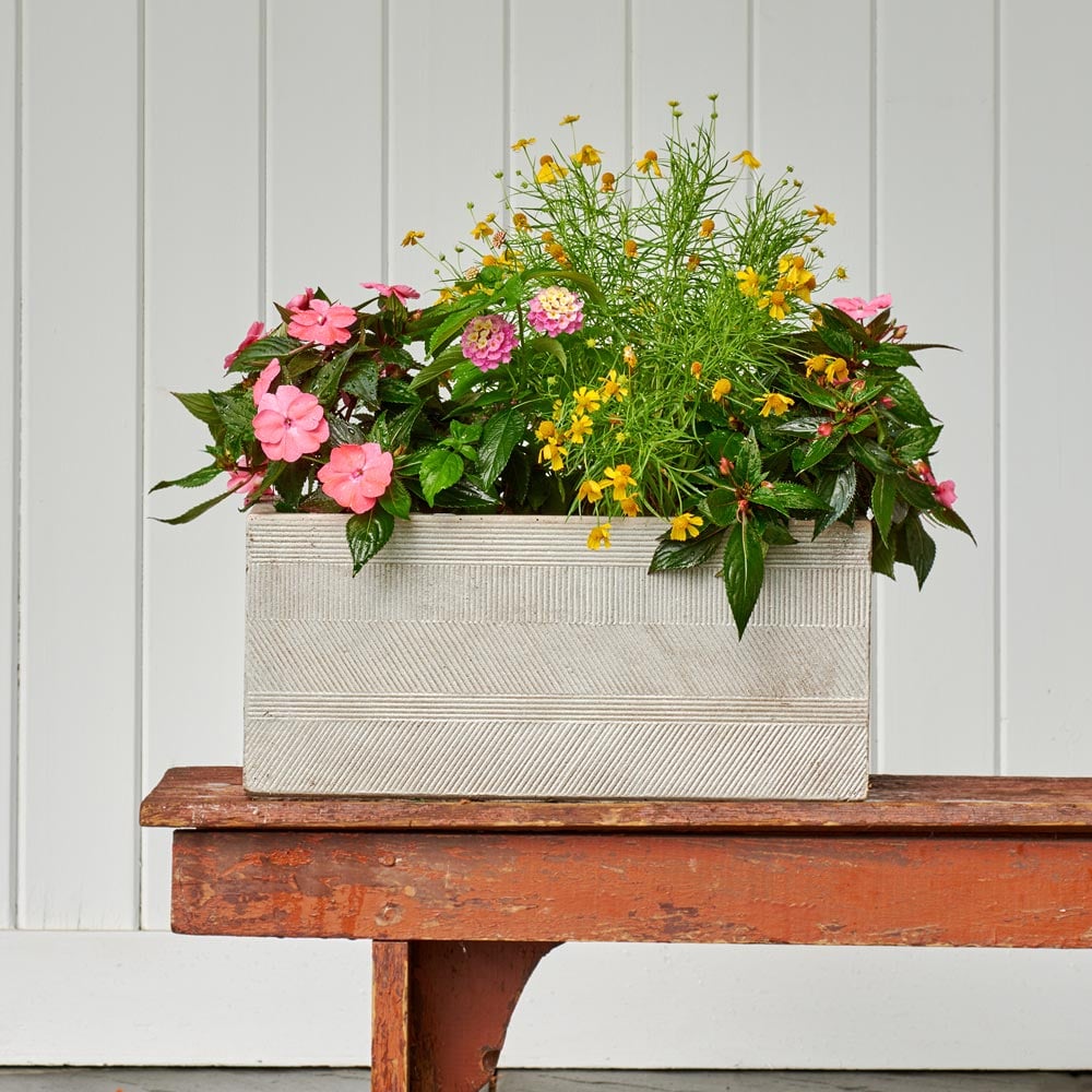 Barcelona Rectangle Planters, Gray