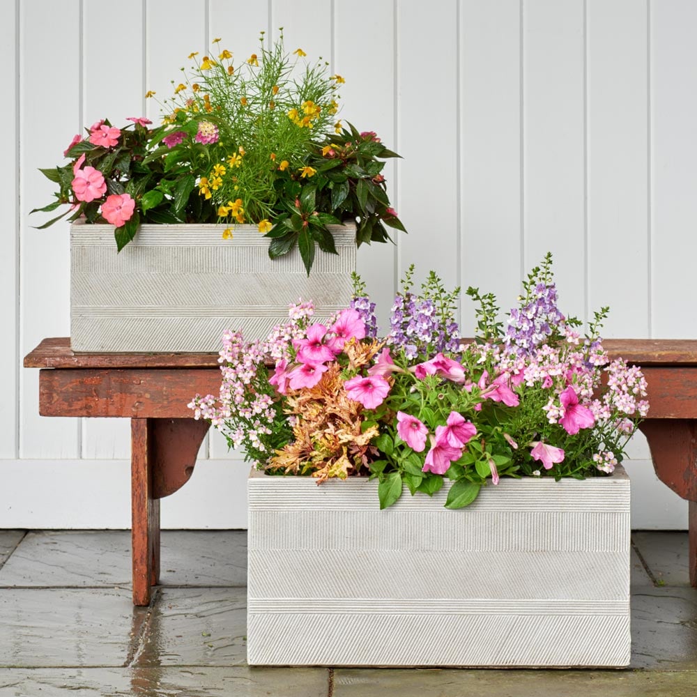 Barcelona Rectangle Planters, Gray