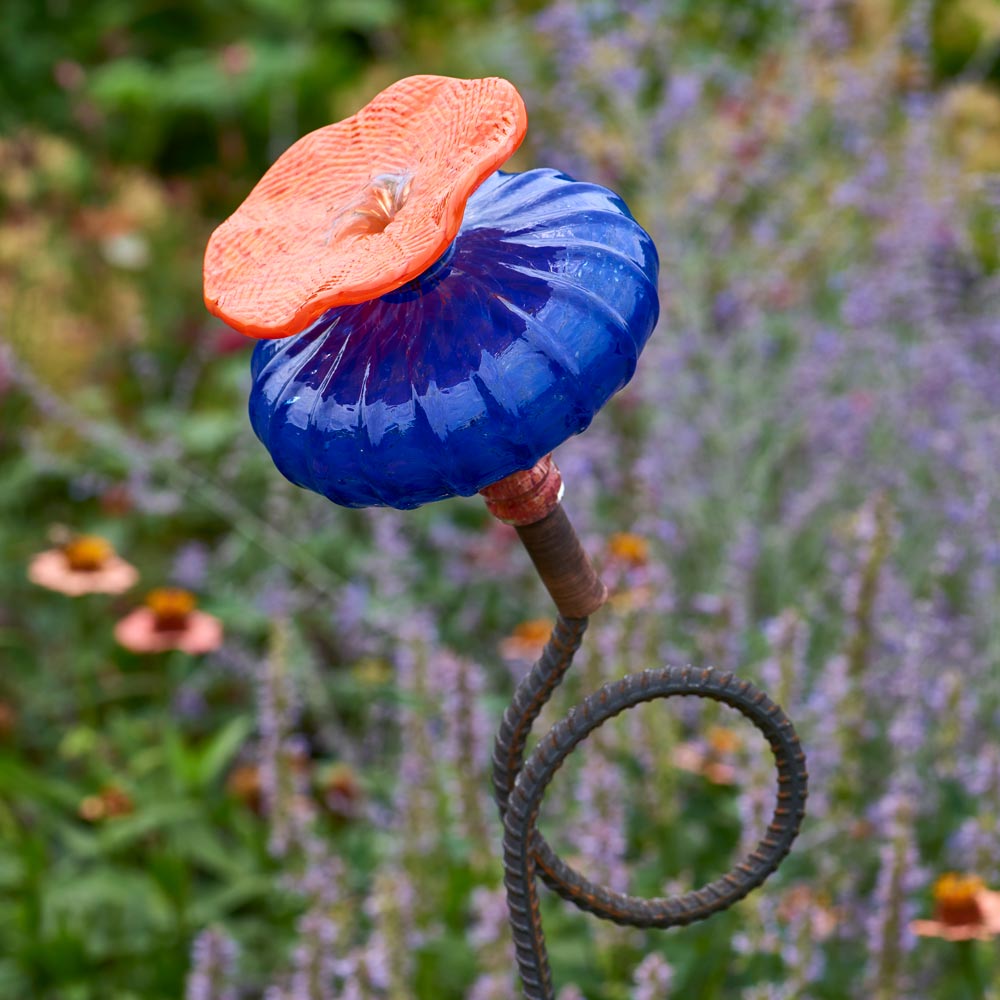 Glass Poppy Hummingbird Feeder