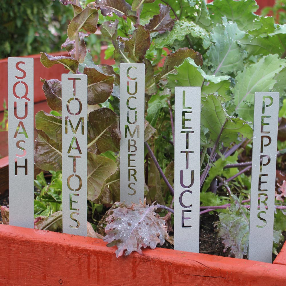 Stenciled Vegetable Marker Stakes