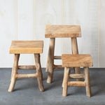  Teak Wood Plant Stands, set of 3