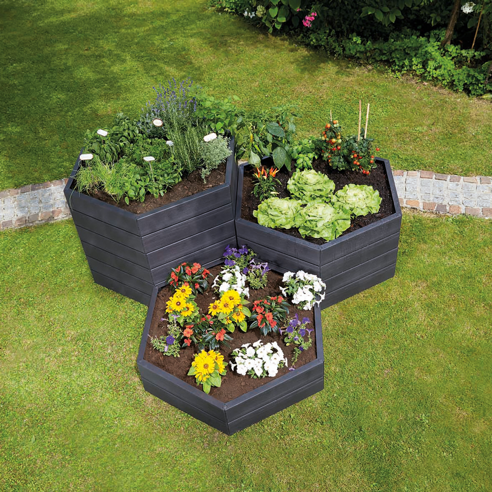Stackable Hexagon Raised Bed White Flower Farm