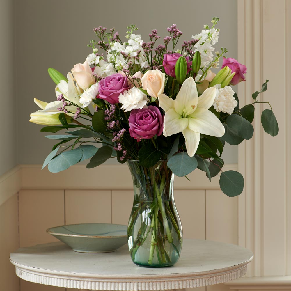 Daisy, Statice & Zinnia Faux Flower Centerpiece