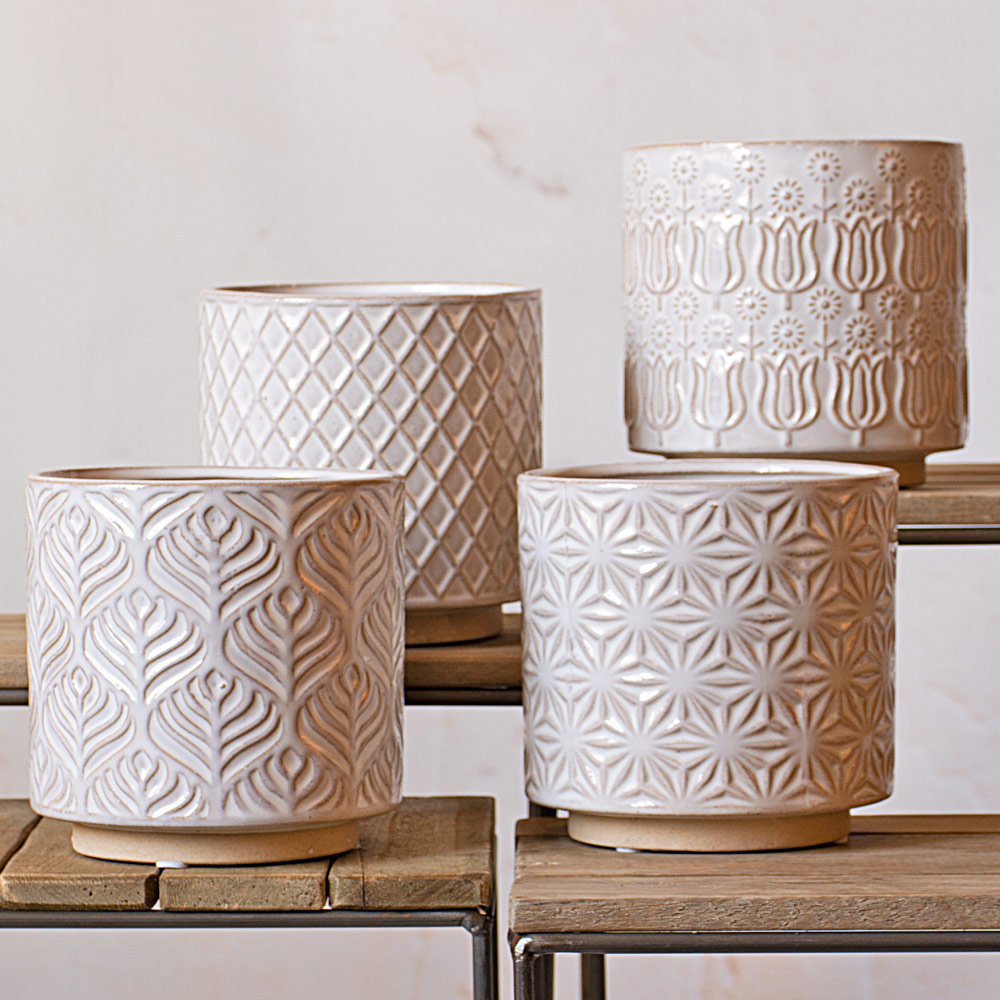 Lokka Ceramic Pots, set of three White Flower Farm