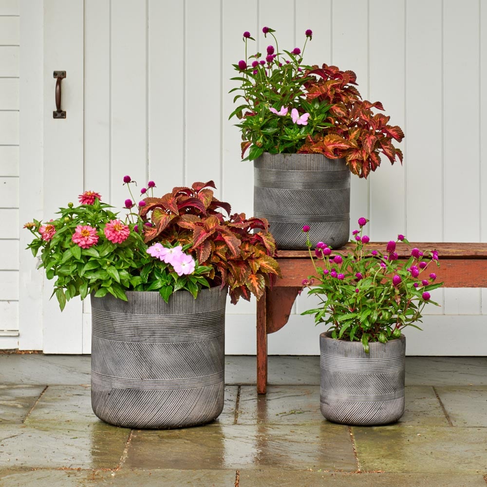 Barcelona Cylinder Planters, Black