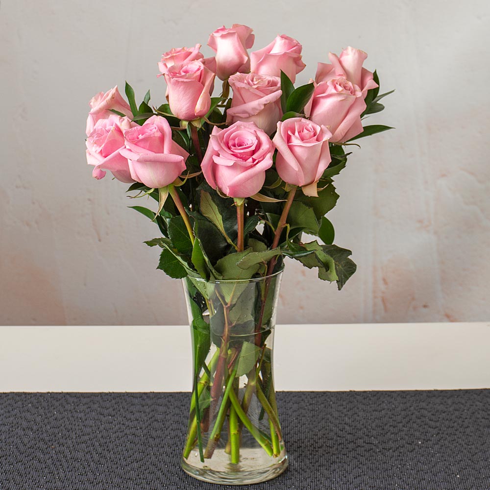 Light Pink Rose Bouquet - 12 stems