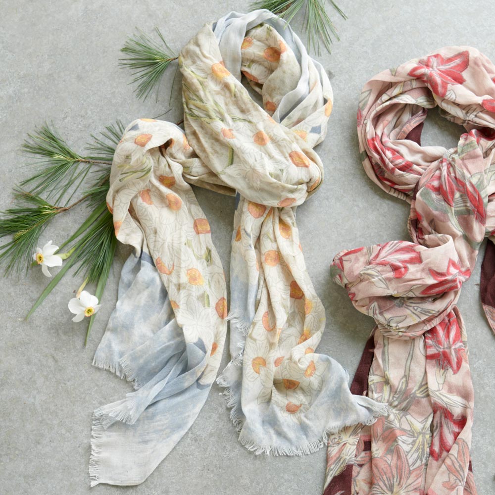 Floral Scarf Plentiful Paperwhites - Standard Shipping Included