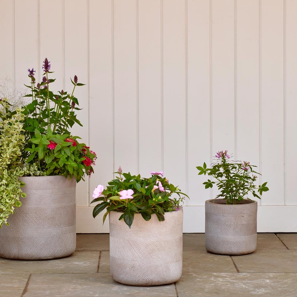 Barcelona Cylinder Planters, taupe