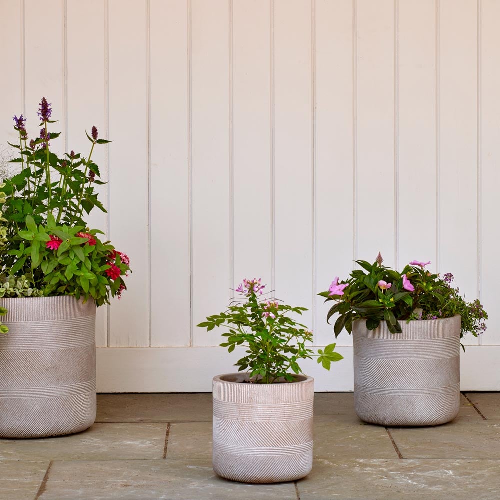 Barcelona Cylinder Planters, taupe