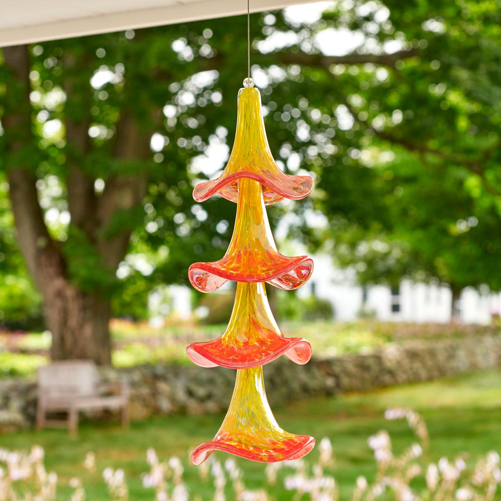 Blown-Glass Angel’s Trumpet Wind Chime
