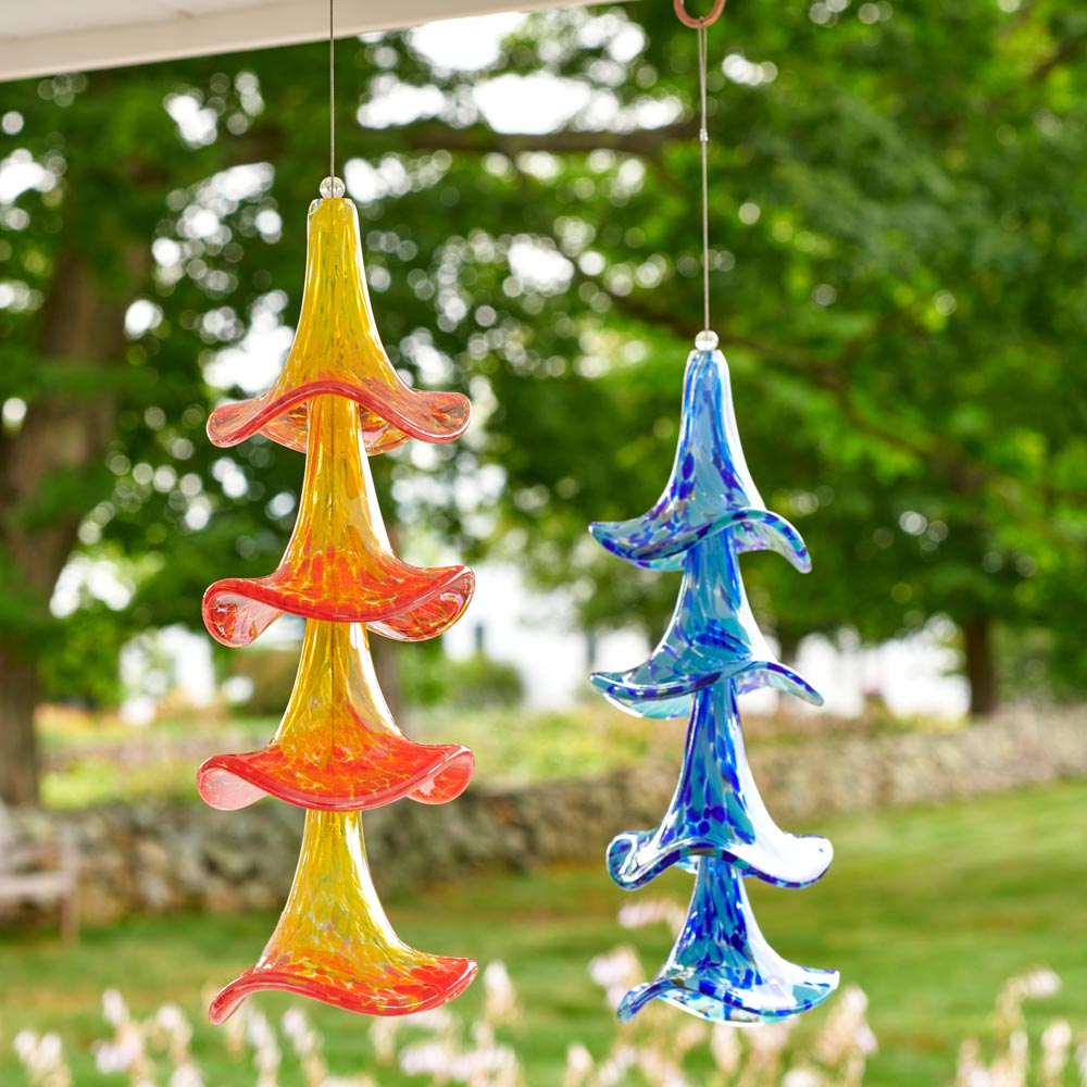 Blown-Glass Angel’s Trumpet Wind Chime