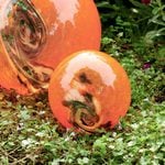  Orange Blown-Glass Solar Globe