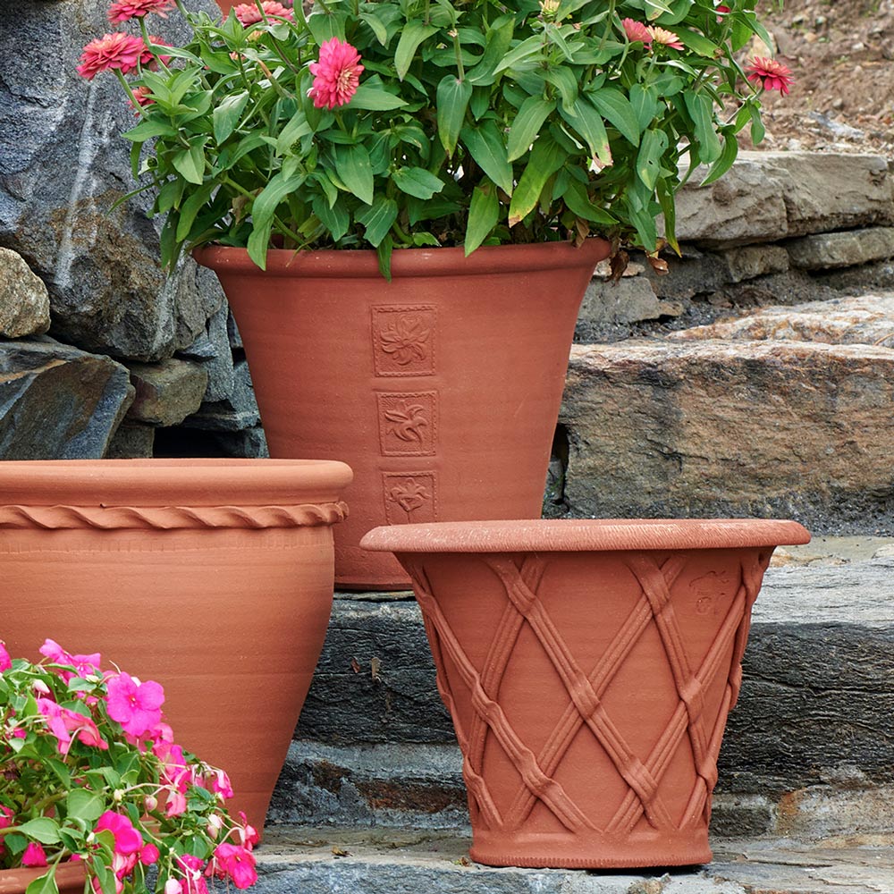 Flared Basket Weave Pot White Flower Farm