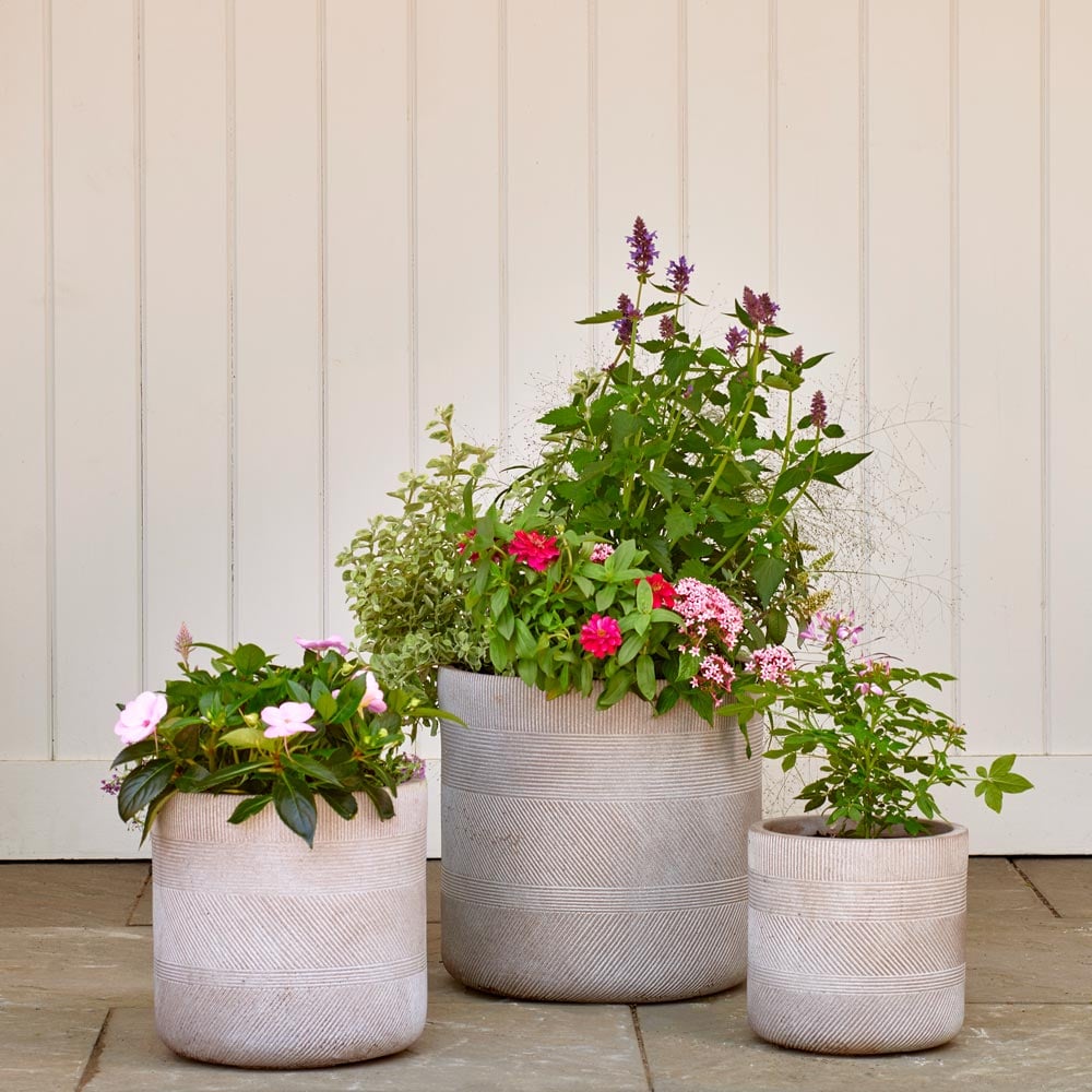 Barcelona Cylinder Planters, taupe