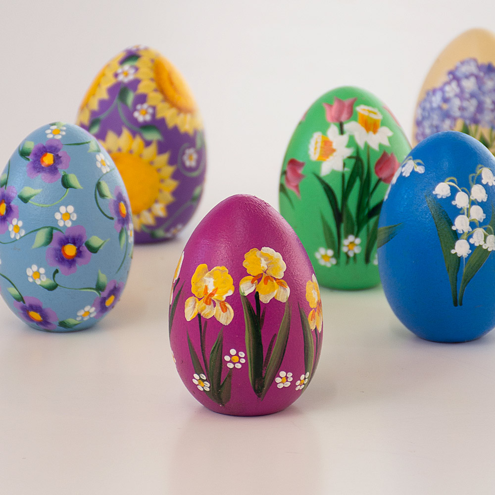 Signature Series #1 Hand-Painted Floral Eggs