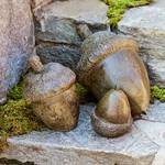  Cast Stone Acorn Trio
