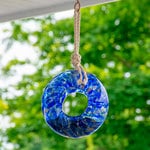  Blue Glass Bird Feeder & Sun Catcher