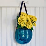  Ceramic Pocket Planter, teal blue