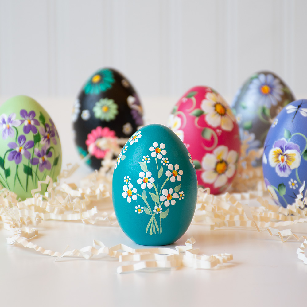 Signature Series #2 Hand-Painted Floral Eggs