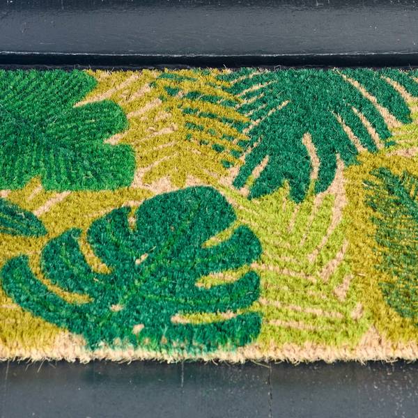 Tropical Garden Outdoor Mat White Flower Farm