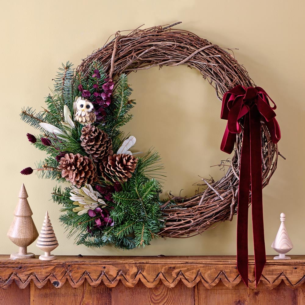 Owl's Perch Holiday Wreath
