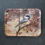  Chickadee & Berries Holiday Tray