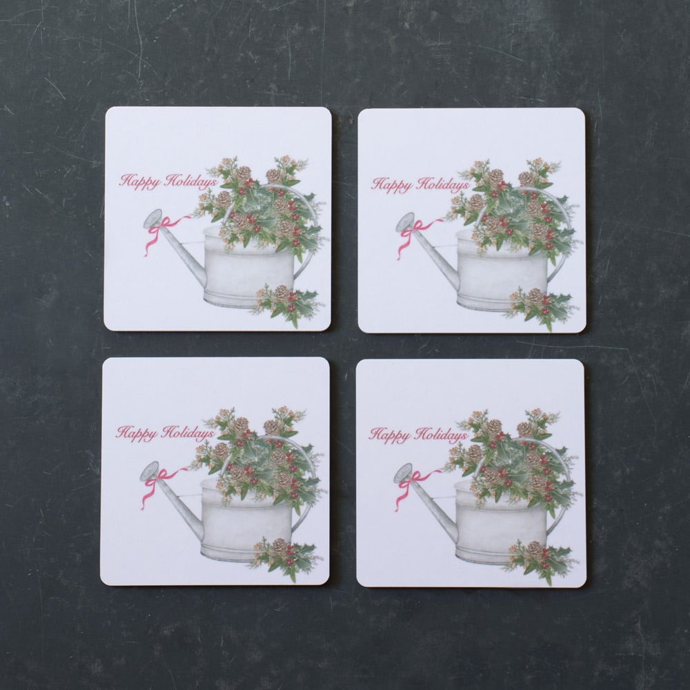 In the Garden Holiday Coasters