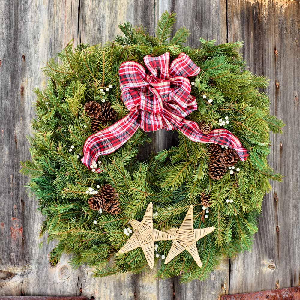 Rustic Stars Holiday Wreath and Swag