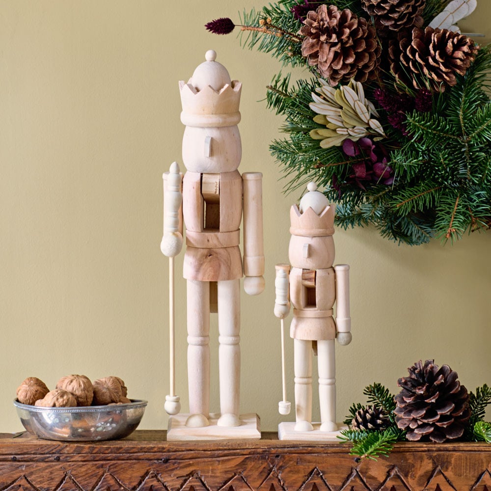 Natural Wood Holiday Nutcrackers
